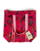 Women's Fuschia Large Quilted Tote Bag 