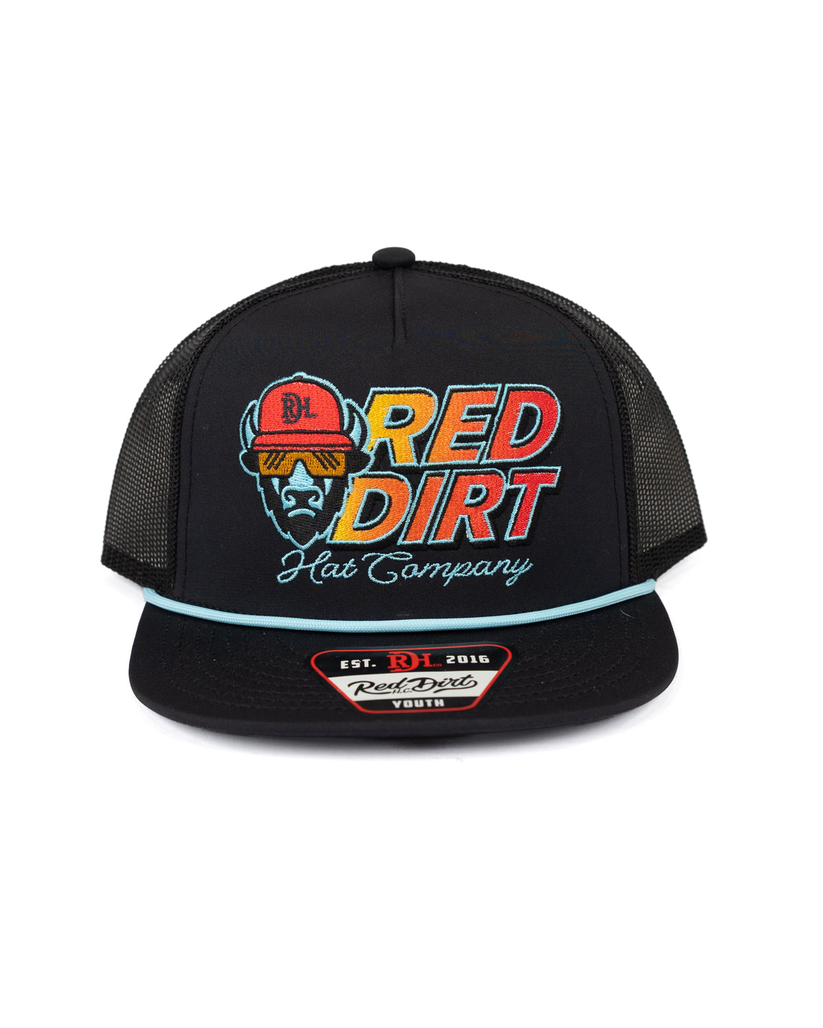 Red Dirt Hat Co Boy's Black Snapback with Multicolor Embroidery  RDHCY-68
