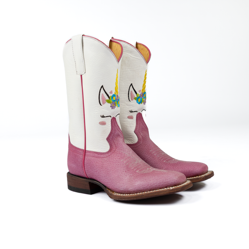 Girl's Macie Bean White and Pink Unicorn Boots 