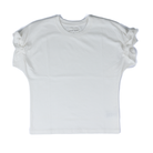 Women's Dear John White Meredith Short Ruffle Sleeve T-shirt DKN2171WHT
