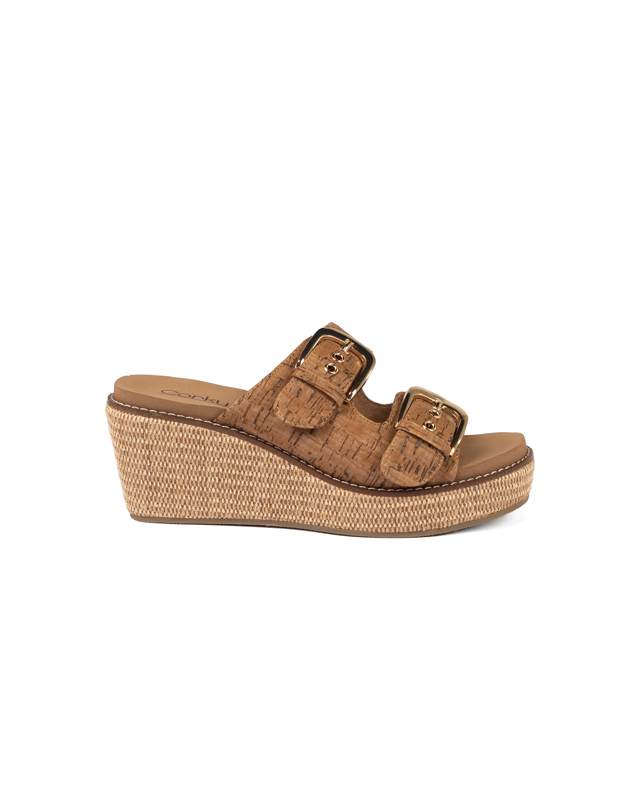 Corky's Women's Honey Cork Double Dare Wedge Sandals