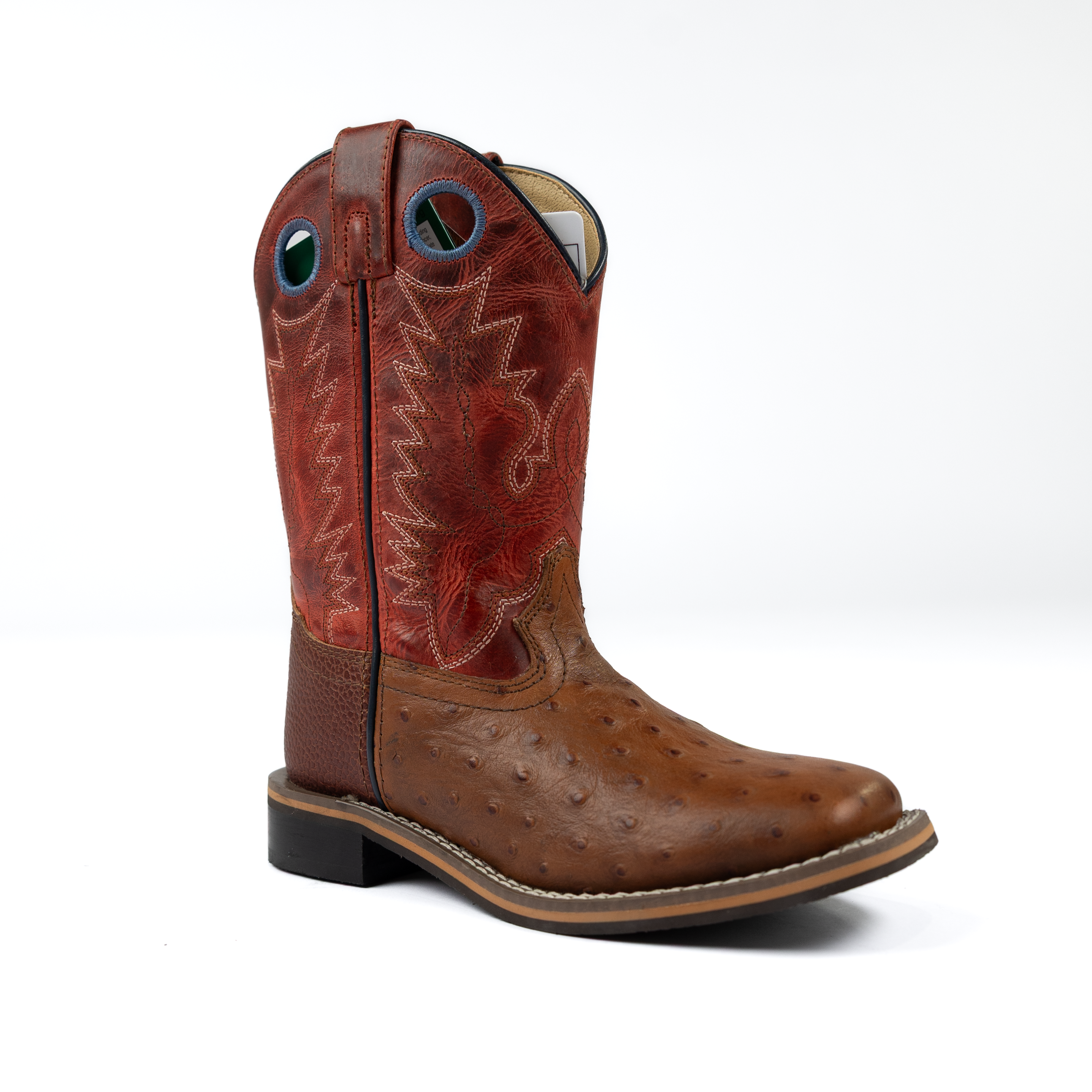 Boy's Smoky Mountain Cheyenne Cognac/Red Western Boots