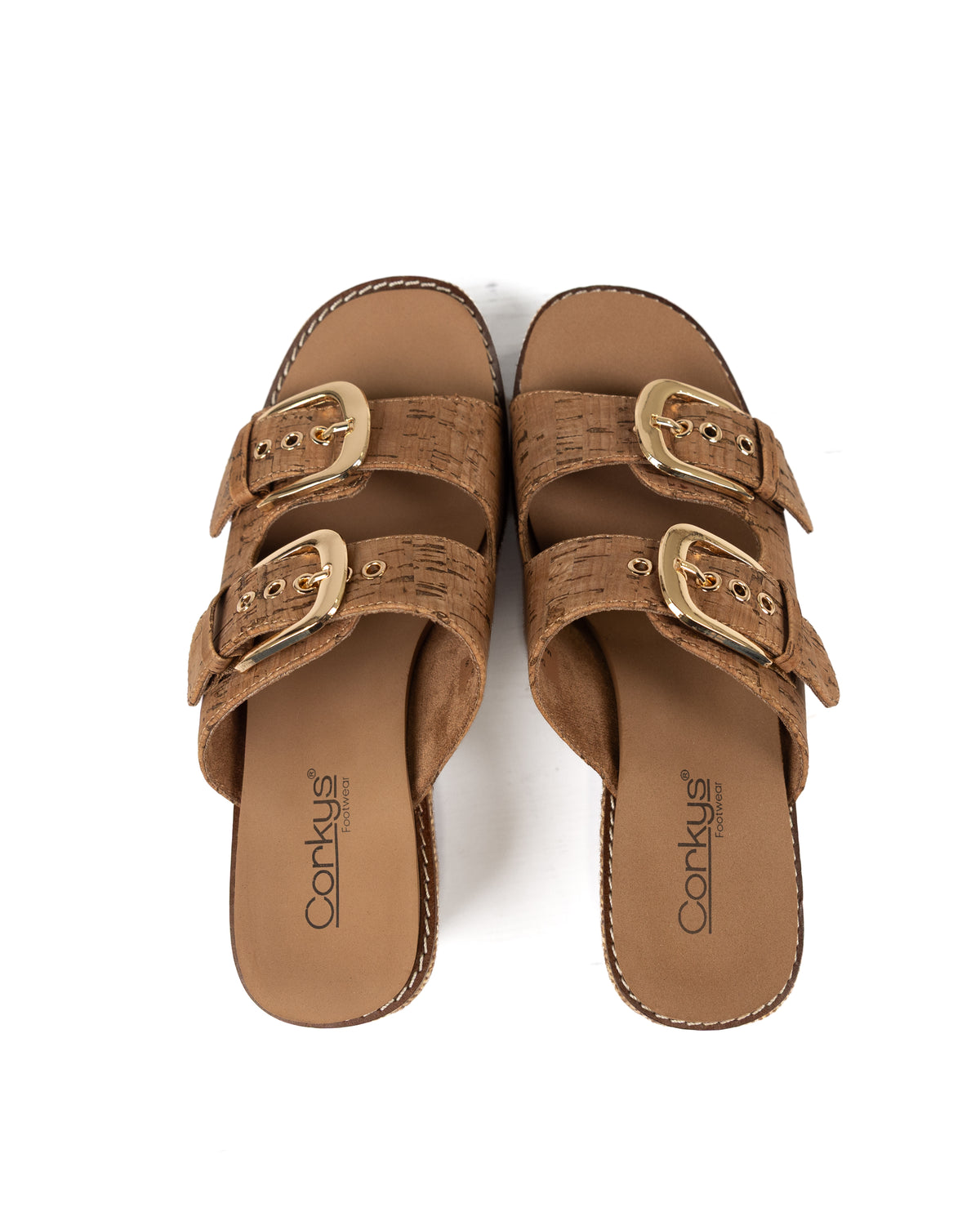 Corky's Women's Honey Cork Double Dare Wedge Sandals