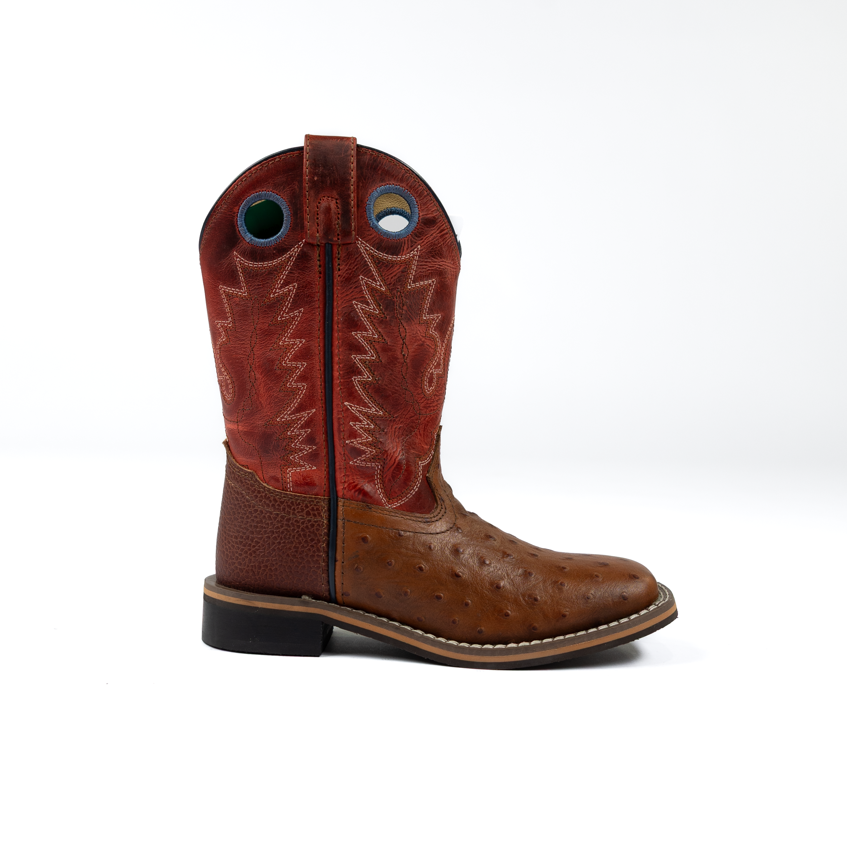 Boy's Smoky Mountain Cheyenne Cognac/Red Western Boots