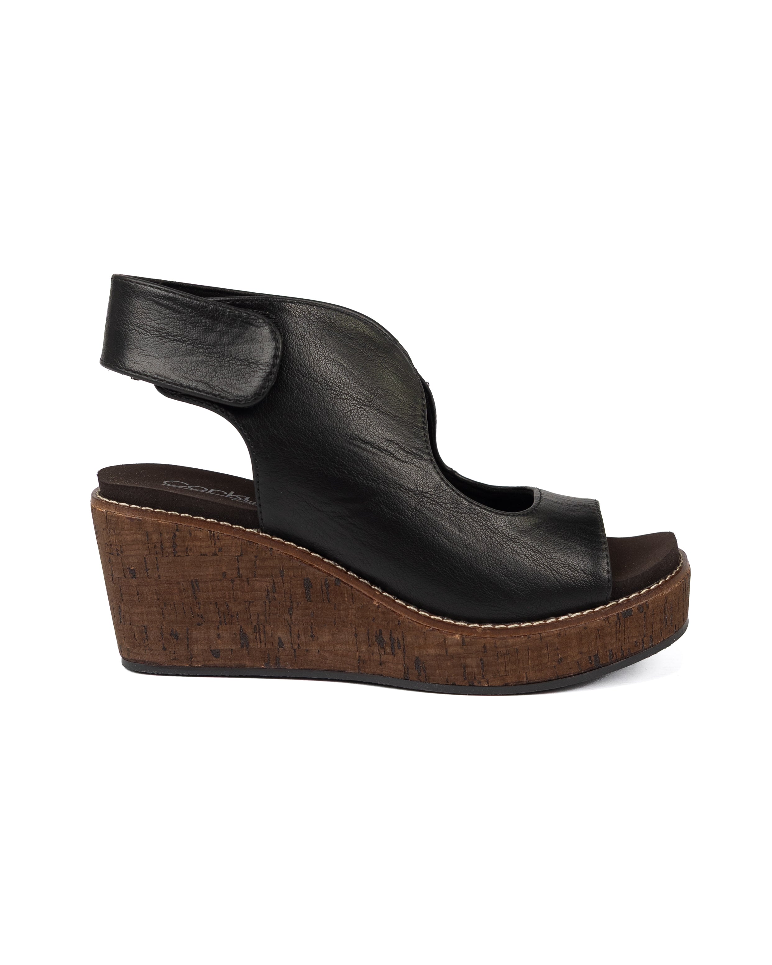 Corky's Women's Black Let's Talk About It Wedge Sandals
