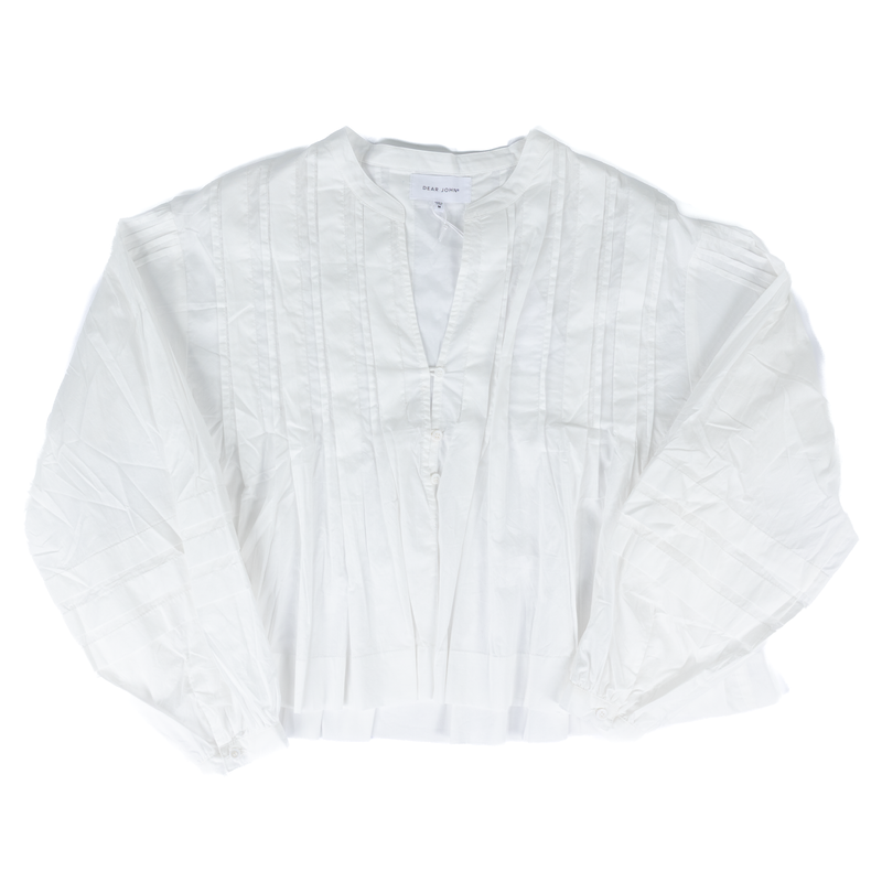 Women's Dear John White Shonda Long Sleeve Blouse DSH1544WHT