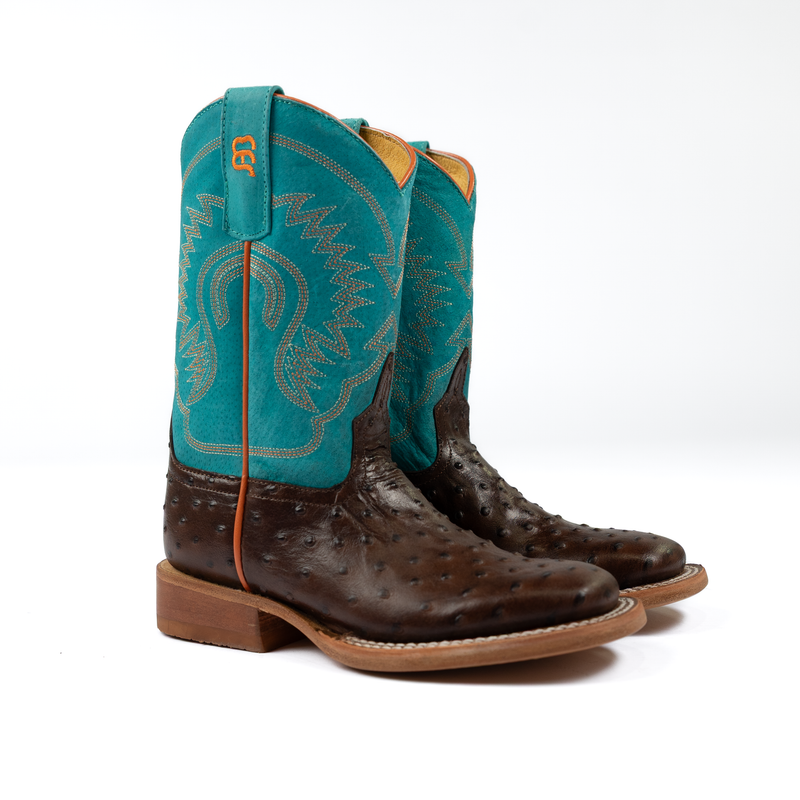 Anderson Bean Kids Chocolate Impostrich with Turquoise Sinsation Top ABK7083