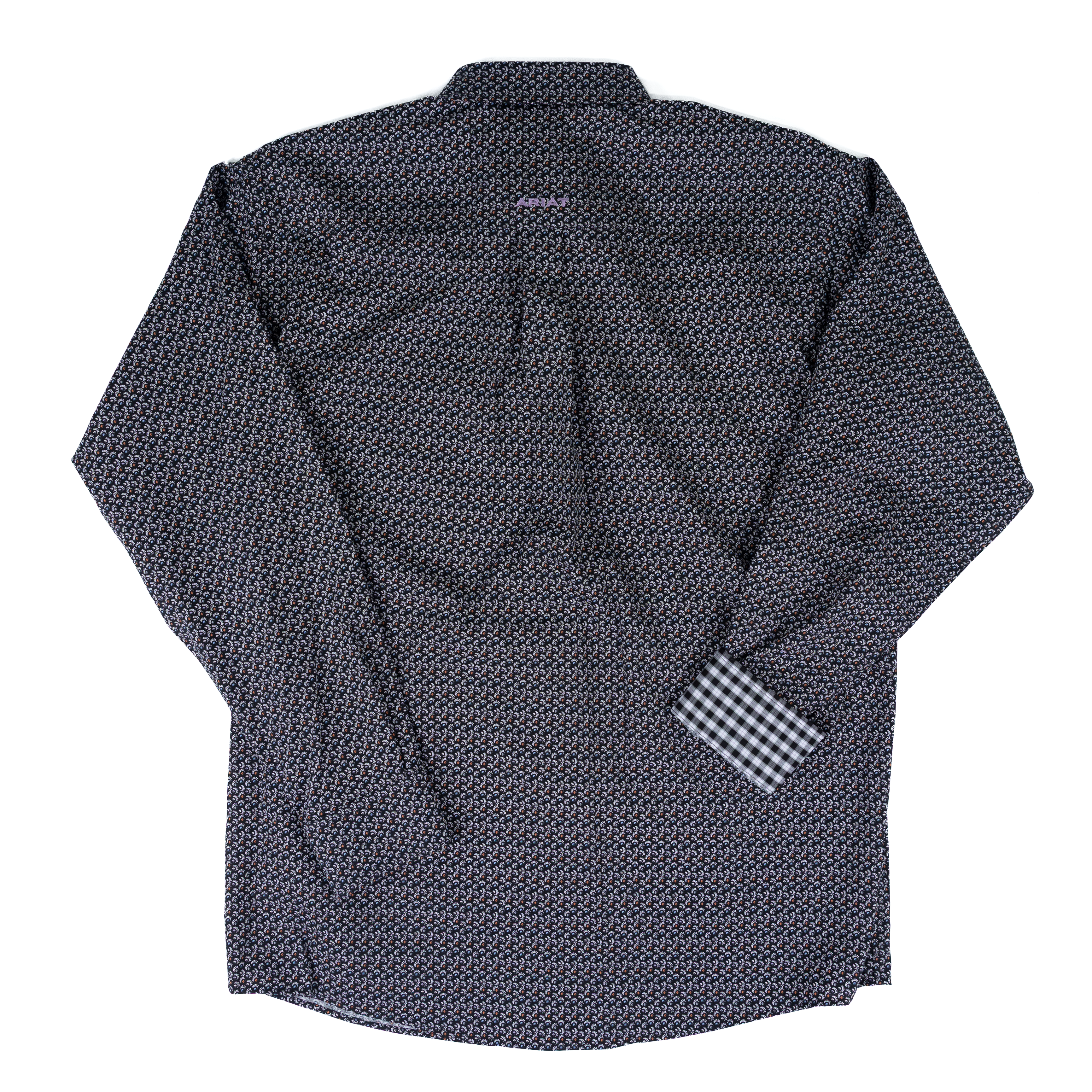 Men's Ariat Black Leaf Print Wrinkle Free Lucien Classic Fit Shirt 10071747