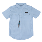 Men's Rock and Roll Denim Short Sleeve Striped Tek Core Snap Shirt BMN3S08379