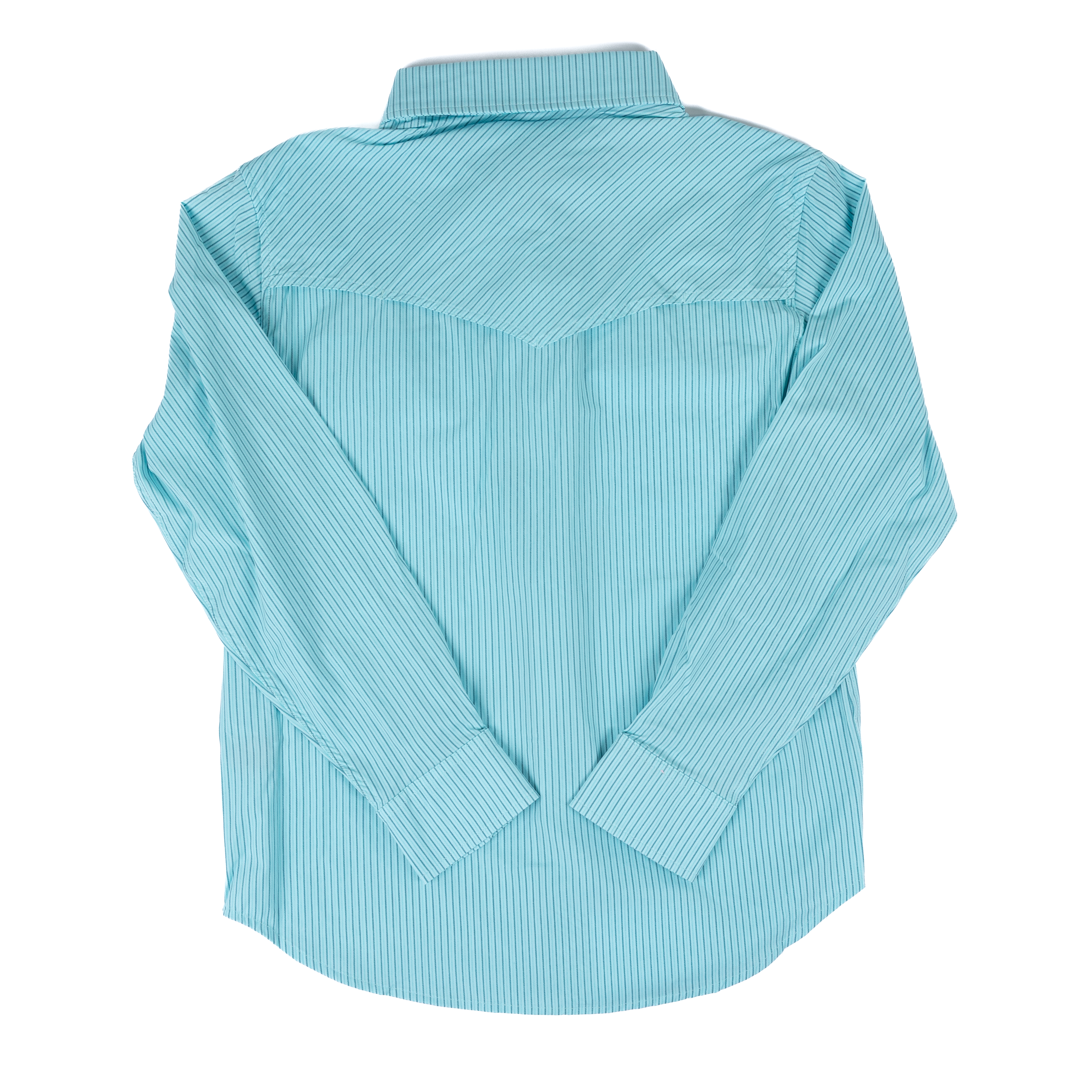 トップス R.H. VINTAGE Men's Rock and Roll Long Sleeve Turquoise Striped Tek Core Snap