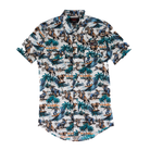 Men's Rock and Roll Denim Short Sleeve Novelty Printed Snap Shirt BMN3S08323