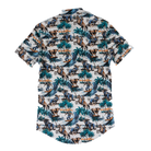 Men's Rock and Roll Denim Short Sleeve Novelty Printed Snap Shirt BMN3S08323
