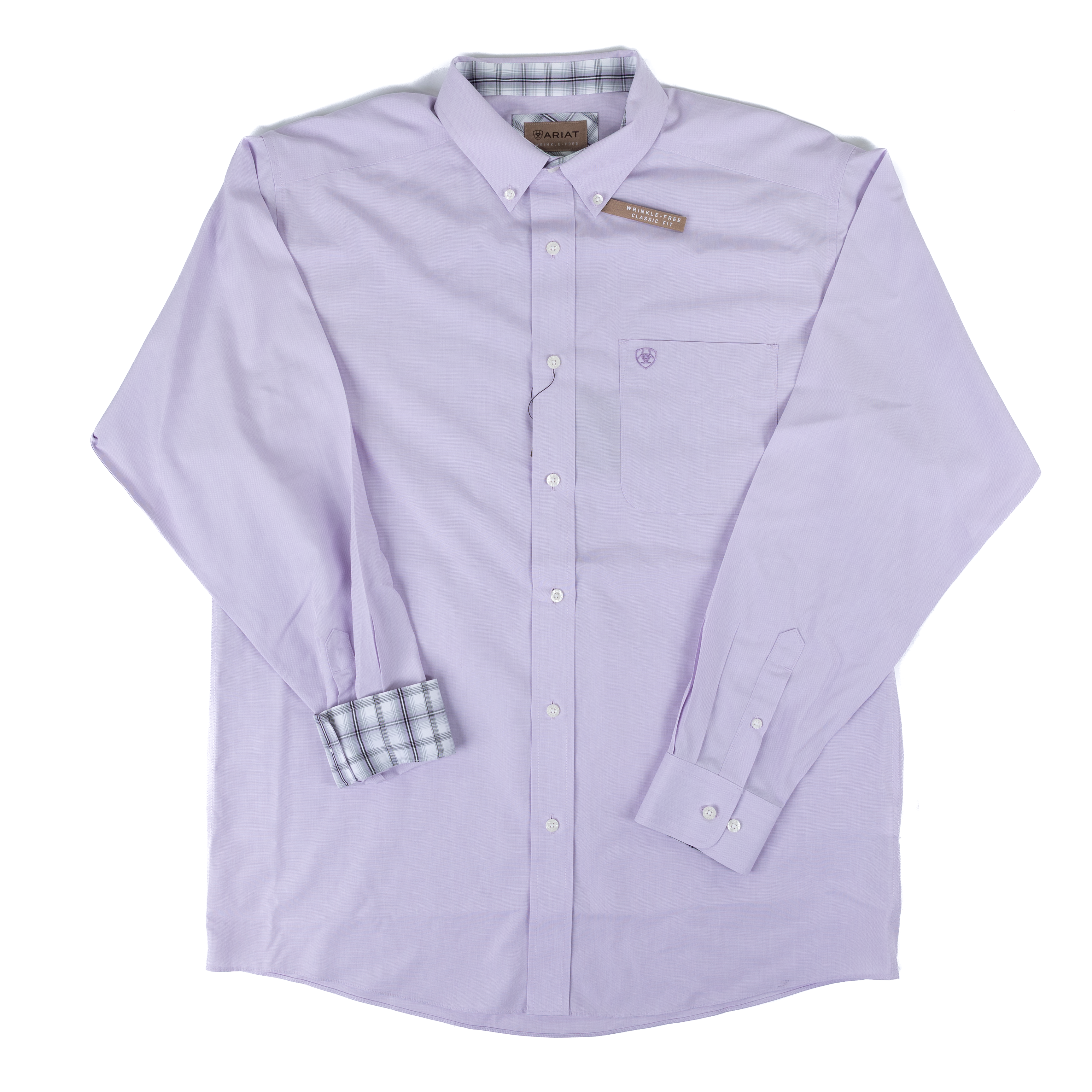 Men's Ariat Wrinkle Free Solid Pinpoint Oxford Rhapsody Shirt 10071536