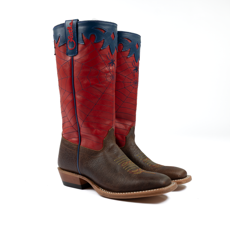 Boy's Olathe Red and Blue Spiderman Western Boots OK42