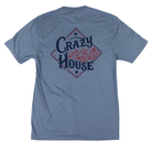 Crazy House Short Sleeve Heather Blue Printed Shirt 