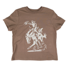 Women's Brown Short Sleeve "Bucking Horse" T-shirt 