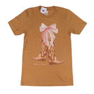 Women's Bohemian Cowgirl Brown Short Sleeve Boots & Bow T-shirt 
