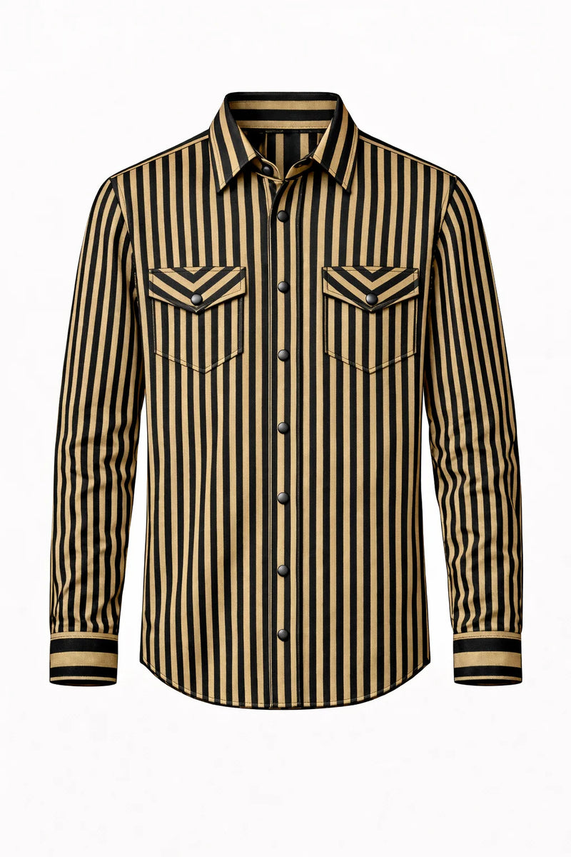 Boy's Toddler 2 Rowels Ranch Long Sleeve Tan and Black Performance Shirt 