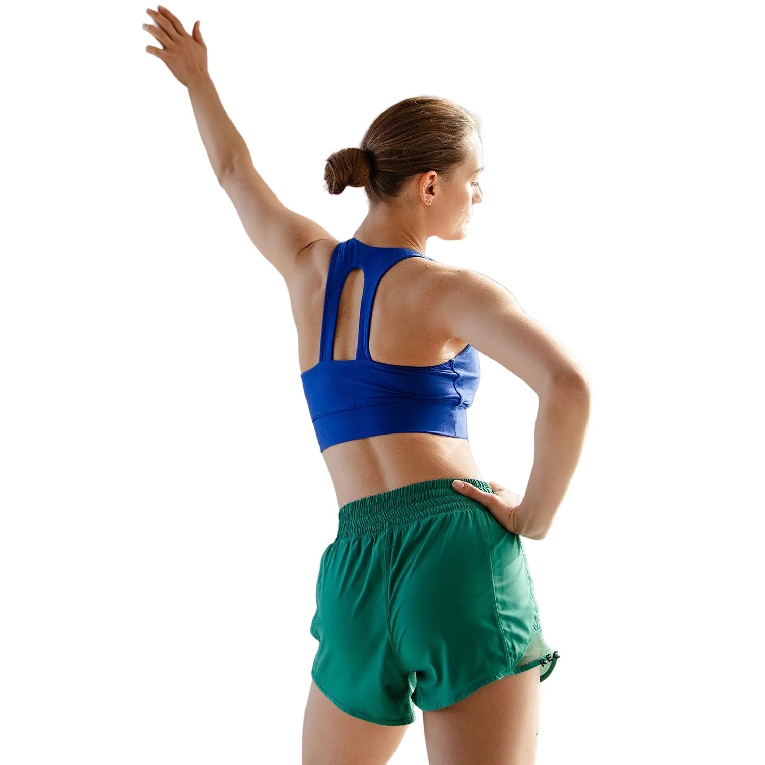 Women's Rae Mode Kelly Green Recycled Active Short With Mesh P6272