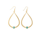 West & Co 2.25" 18K Gold Plated Hammered Teardrop Earring on Fish Hook WC-E23G