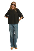 Umgee Women's Round Hem Raglan Sleeve Top