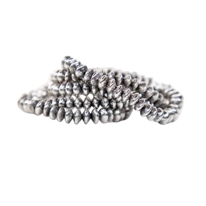 Women's West & Co 18K Gold Plated Burnished 5 Disc Bead Stretch Bracelet WC-BR11WG