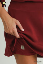 Umgee Women's Burgundy Core Skort 