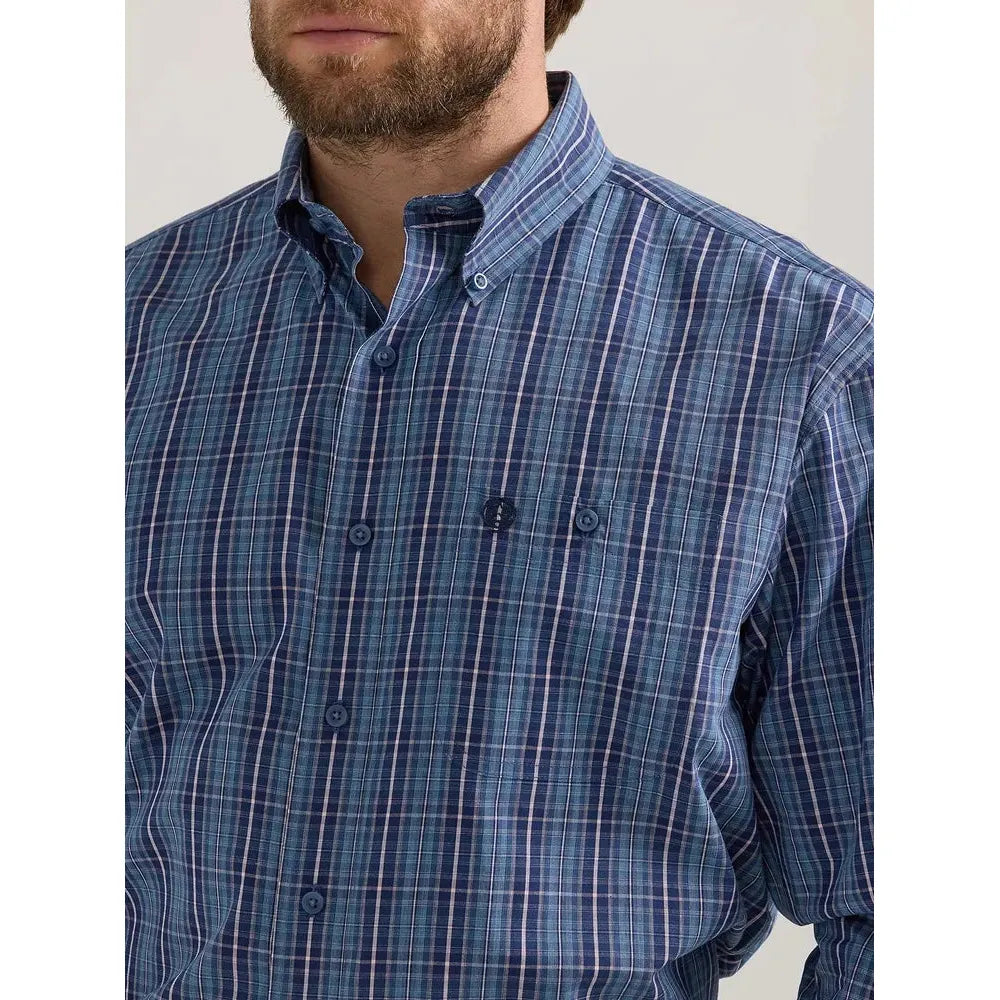 Men's Wrangler® George Strait One Pocket Long Sleeve Shirt 112352727 - Crazy House Western Wear
