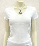 Women's Isac Silver and Turquoise 16" Western Gemstone Necklace 
