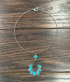 Women's Isac Silver and Turquoise 16" Western Gemstone Necklace 