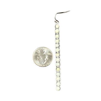 Women's Isac 3" Long White Turquoise Earrings