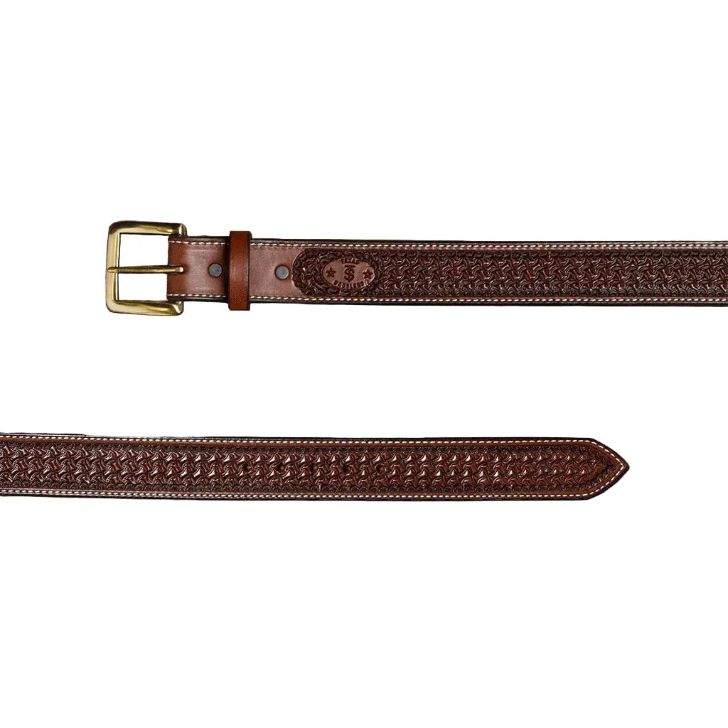 Men's Texas Saddlery Western Chocolate Spider Belt 1W43