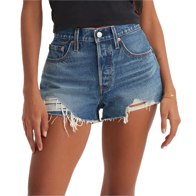 Women's Levi's 501 Original High Rise Distressed Hem Cut Off Shorts