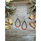 Bijoux Fab Teardrop Sterling Silver Pearl & Orange Spiny Oyster Earrings EAR-TEAR-184-SPI