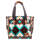 Women's Hooey "Montezuma" Brown and Turquoise Aztec Pattern Purse HCT003-BRTQ - Crazy House Western Wear
