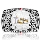 Men's Montana Silversmiths Midnight Range Buckle with Praying Cowboy 58410-731M