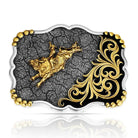 Men's Montana Silversmiths Shadow Mesa Cracked Earth Buckle with Bull Rider 58510-528