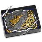 Men's Montana Silversmiths Shadow Mesa Cracked Earth Buckle with Bull Rider 58510-528