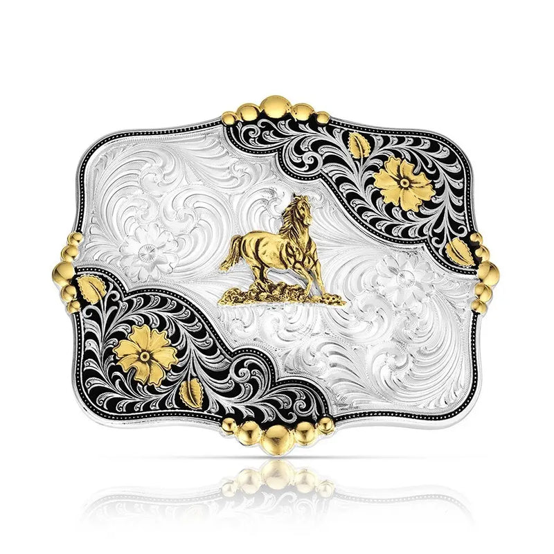 Montana Silversmith Timberline Buckle with Galloping Horse 58710-463M