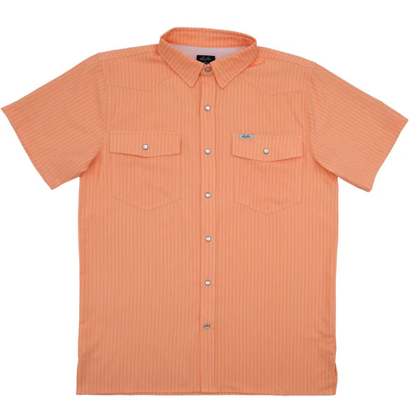 Men's SanJac Peach Striped Short Sleeve Button Up COAHUILA-S/S-PCHS - Crazy House Western Wear