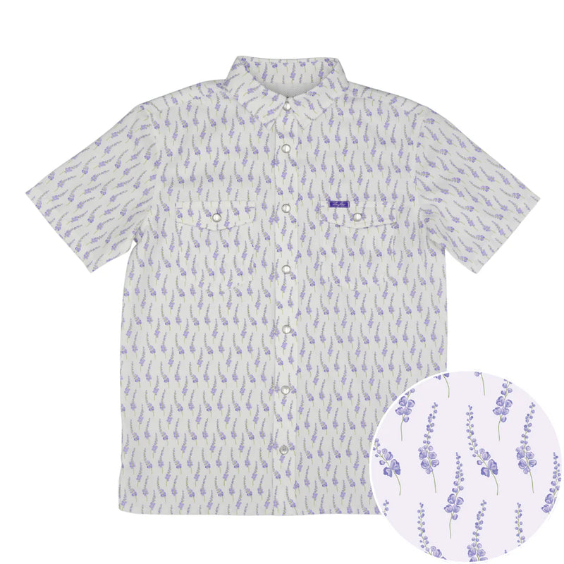 Boy's SanJac Short Sleeve Lone Star Bloom Performance Pearl Snap Shirt YTH-SS-BLBON
