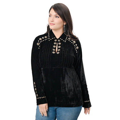 Women's American Darling Velvet Long Sleeve Shirt ADSH029