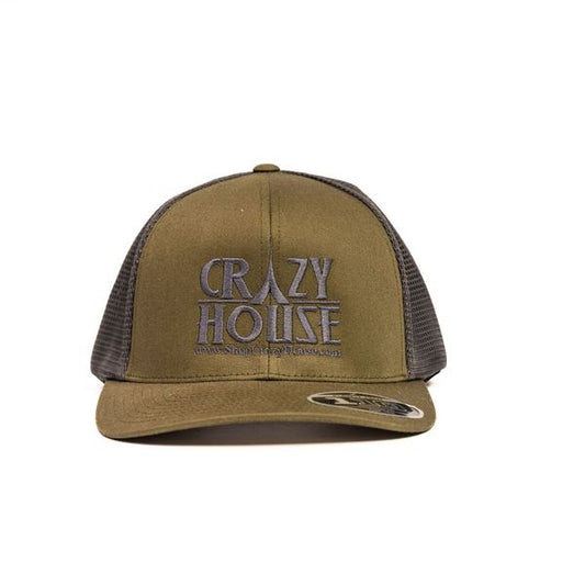 Green and Grey Snapback with Crazy House Stitching