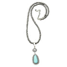 Women's Isac 30" Long 6mm Navajo Pearl Turquoise Necklace 