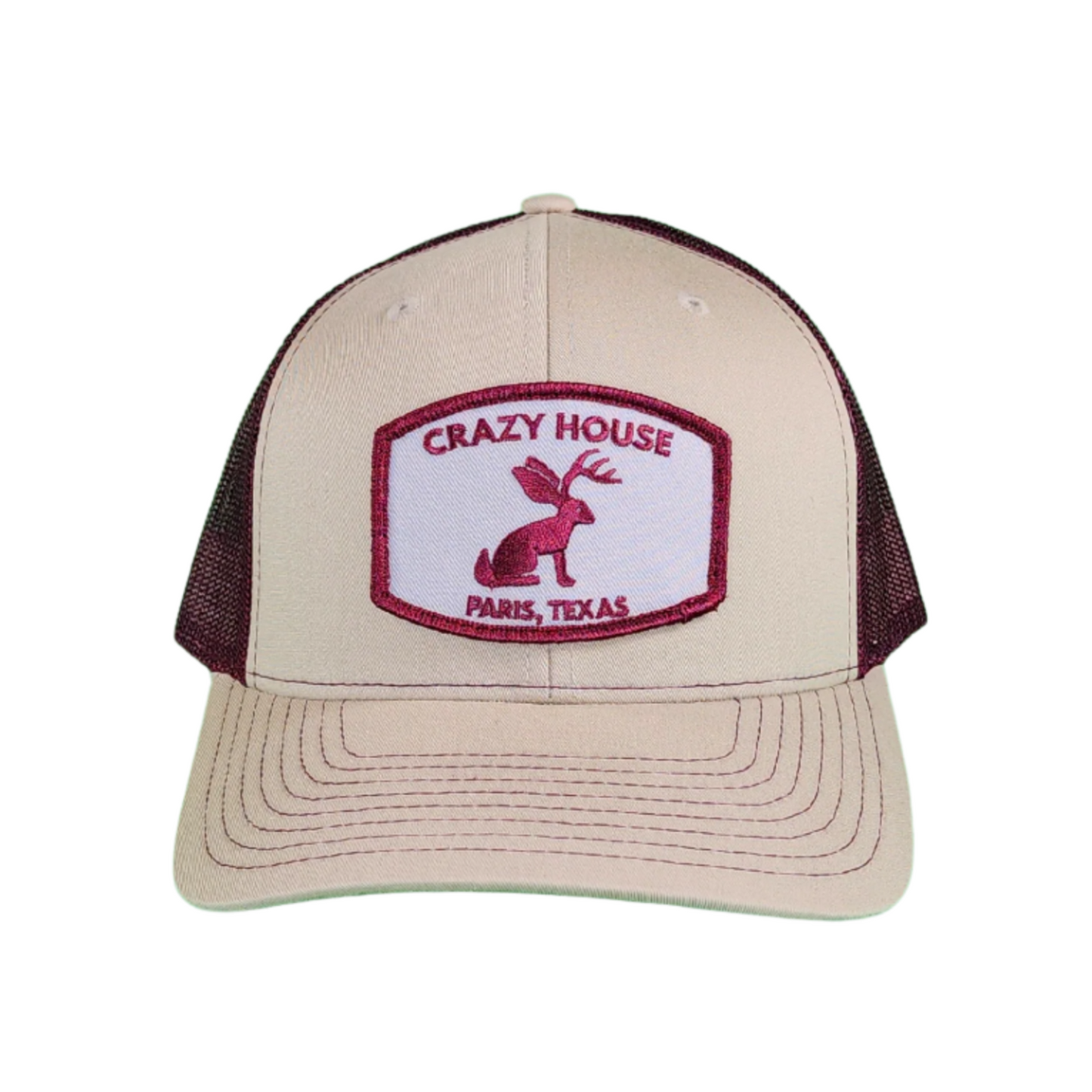 Tan Snapback with Jackalope Patch - Crazy House Western Wear