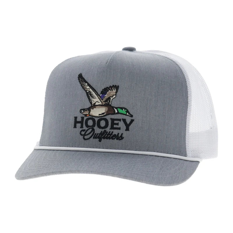 Hooey Men's Gray/White 5-Panel Trucker Snapback 6038T-GYWH