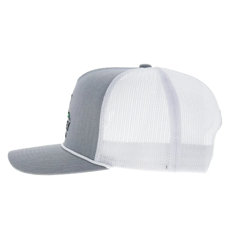 Hooey Men's Gray/White 5-Panel Trucker Snapback 6038T-GYWH