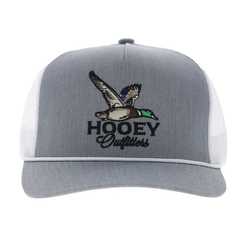 Hooey Men's Gray/White 5-Panel Trucker Snapback 6038T-GYWH