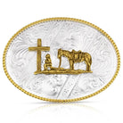 Men's Montana Silversmith Striking Engraved Buckle with Christian Cowboy 6186-731