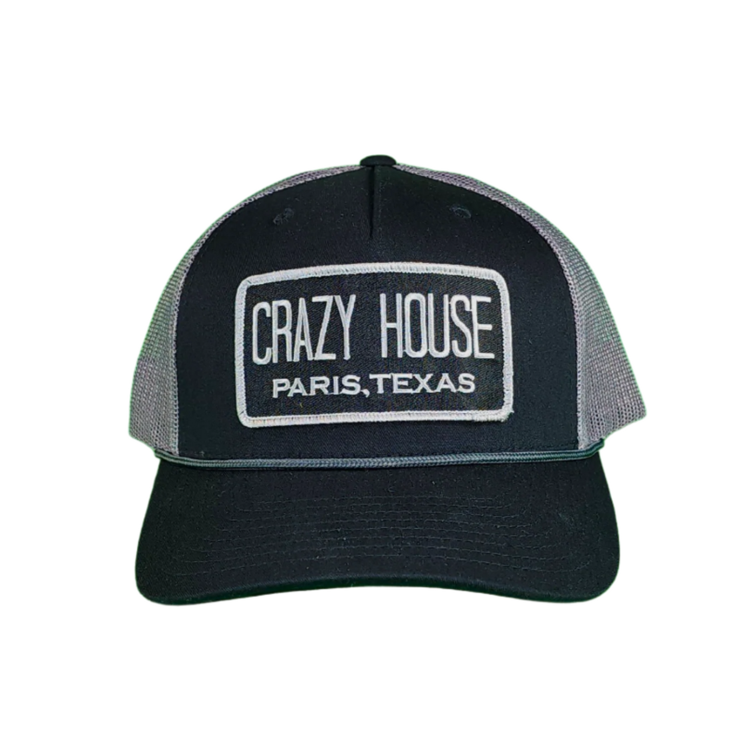 Black Snapback with Black Billboard Patch - Crazy House Western Wear